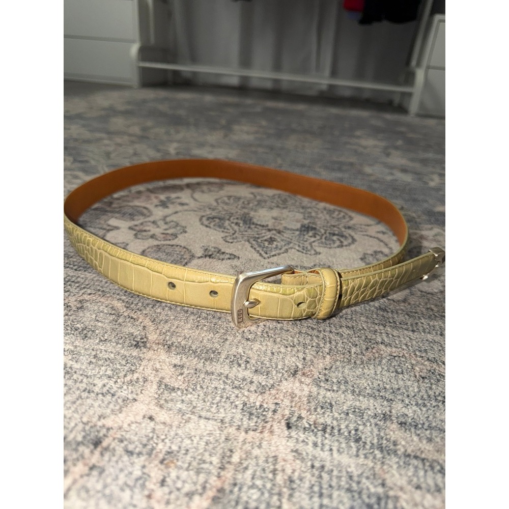 Lauren Ralph Lauren Italian Leather Green Crocodile Belt